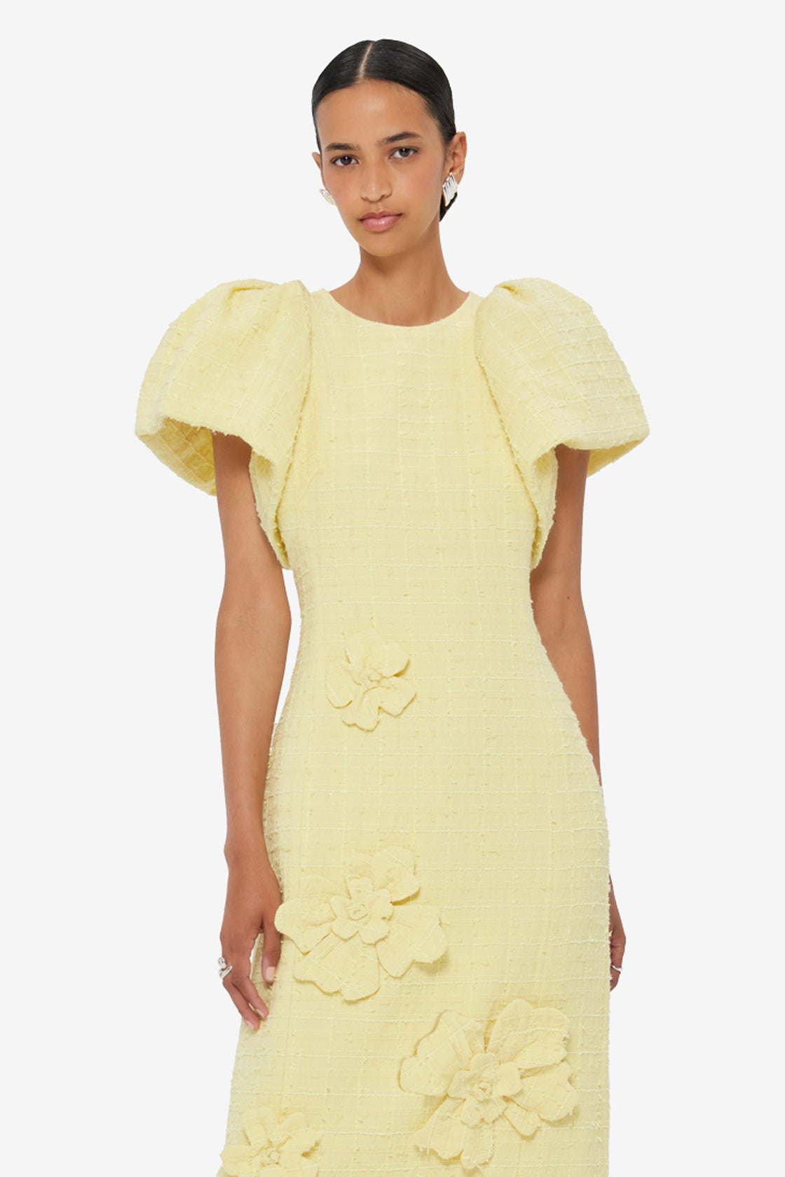 Lucinda Tweed Petal Maxi Dress - Sorbet Yellow