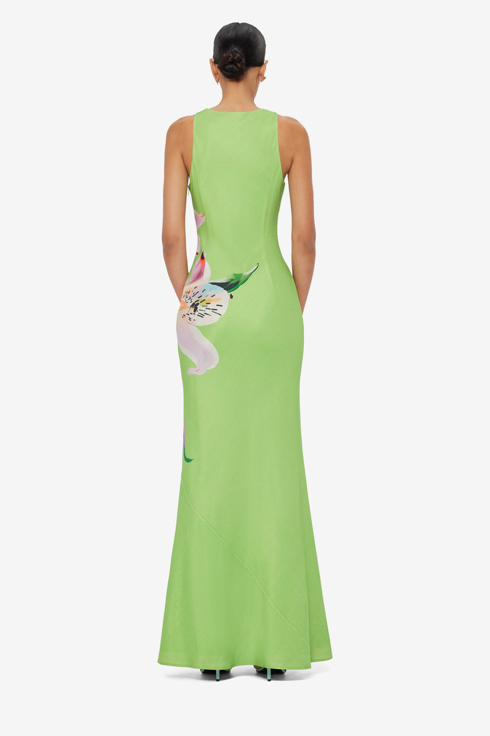 Helena Maxi Dress - Lily Print in Parakeet