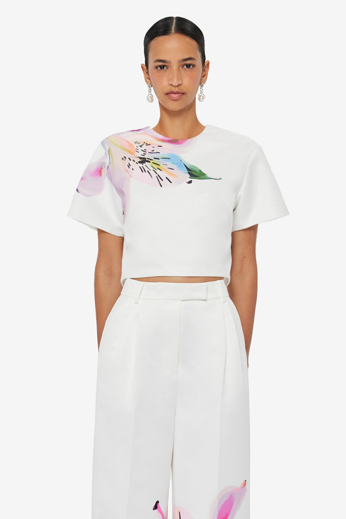 Indie Sleeve Top - Lily Print in Snow