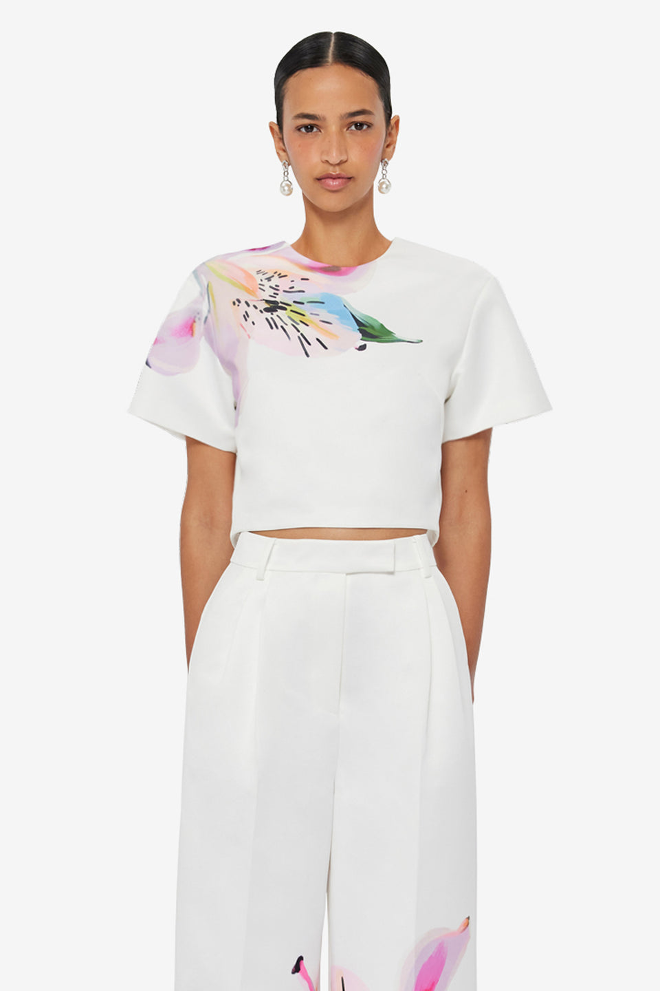 Indie Sleeve Top - Lily Print in Snow