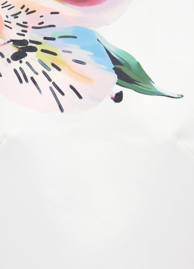 Exclusive LEO LIN Indie Sleeve Top - Lily Print in Snow