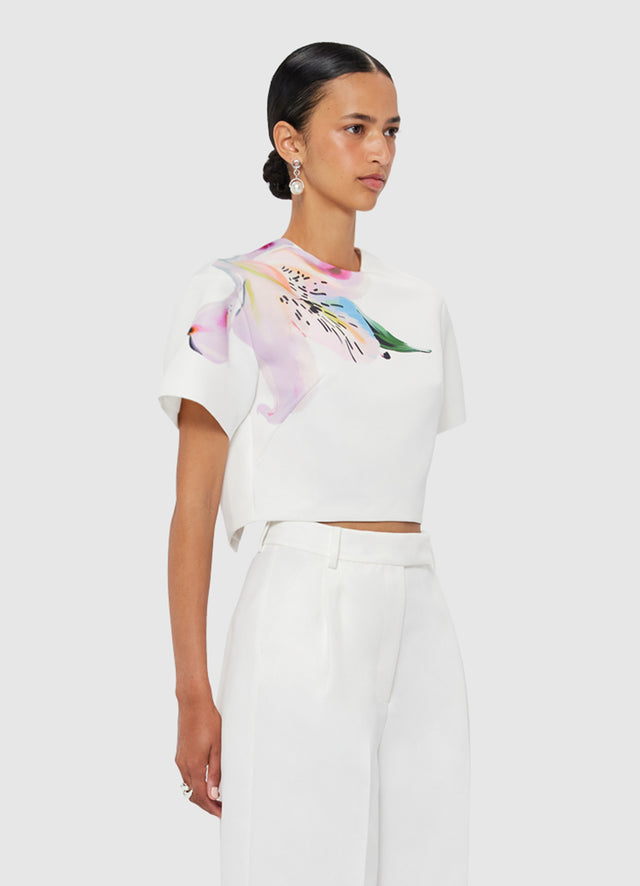 Exclusive LEO LIN Indie Sleeve Top - Lily Print in Snow