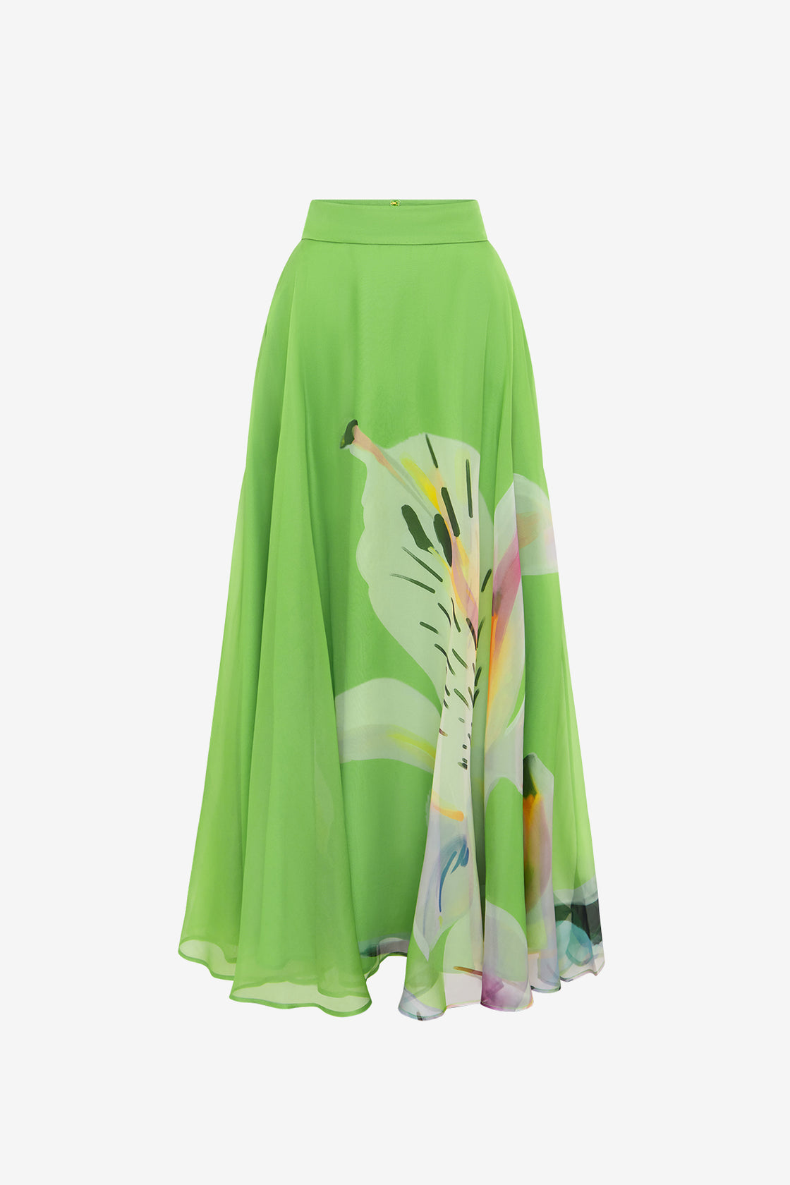 Exclusive LEO LIN Valeria Maxi Skirt - Lily Print in Parakeet