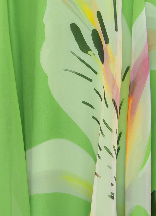 Exclusive LEO LIN Valeria Maxi Skirt - Lily Print in Parakeet