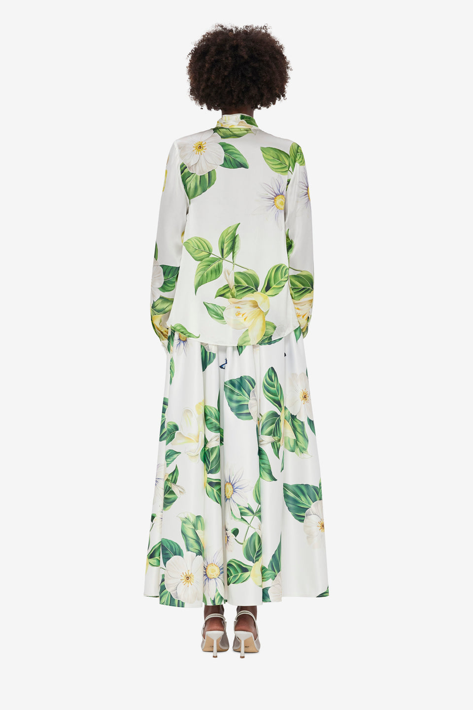 Freya Tie Neck Silk Blouse - Joie Print in Snow