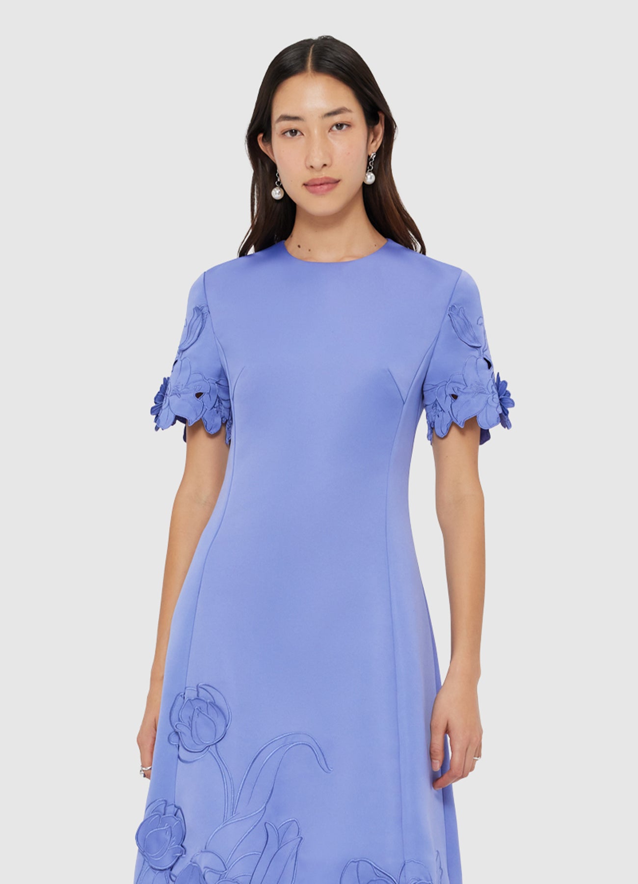【Leo Lin】Caroline Applique Short Sleeve Midi Dress Leo Lin Caroline Applique Short Sleeve Midi Dress – Erica Wilson