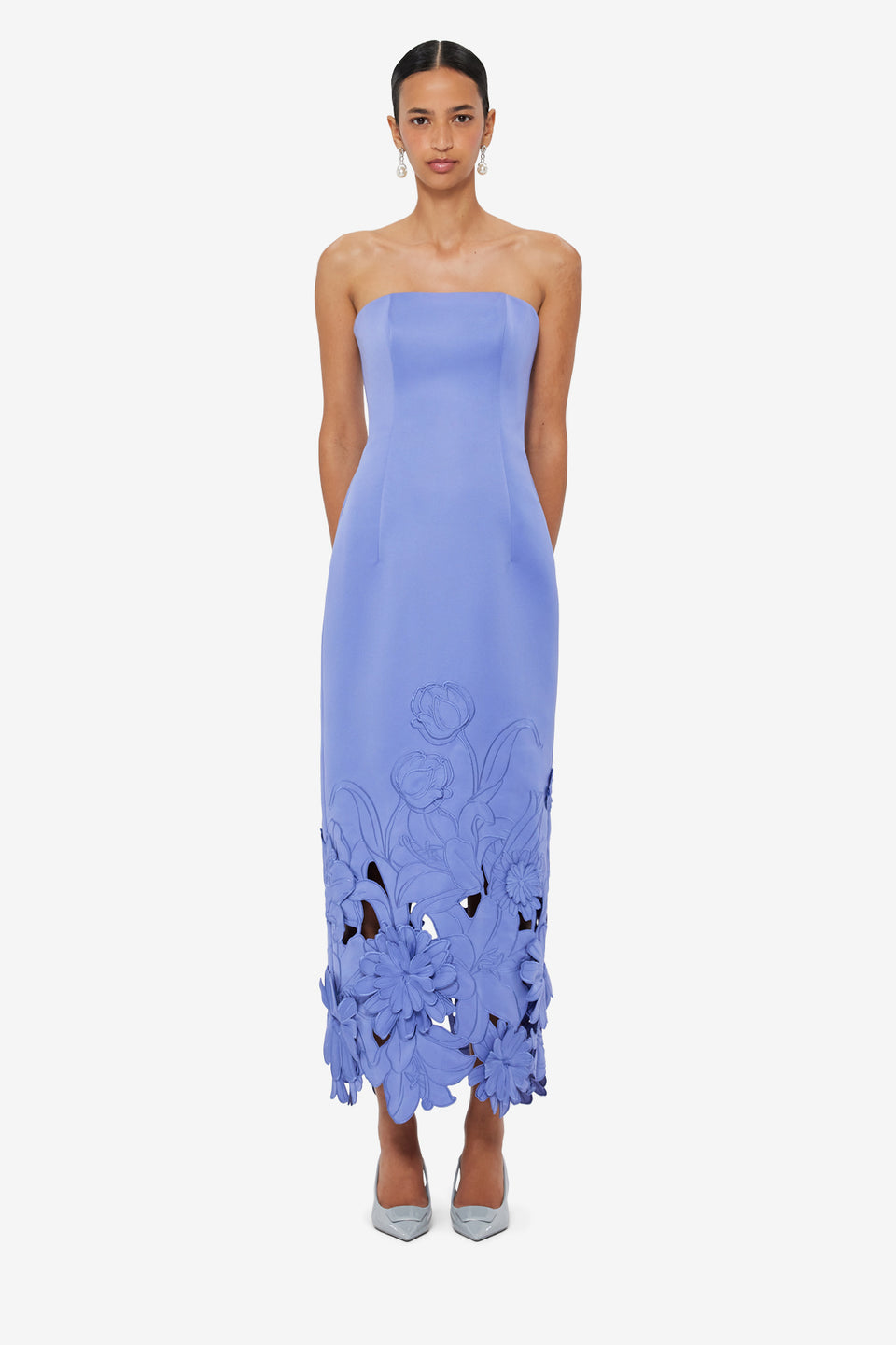 Rayna Appliqué Bustier Maxi Dress - Moonlight