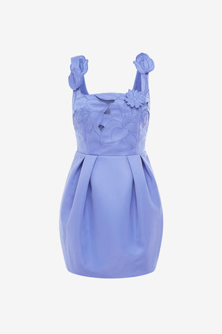 Exclusive LEO LIN Piper Appliqué Bell Shape Mini Dress - Moonlight