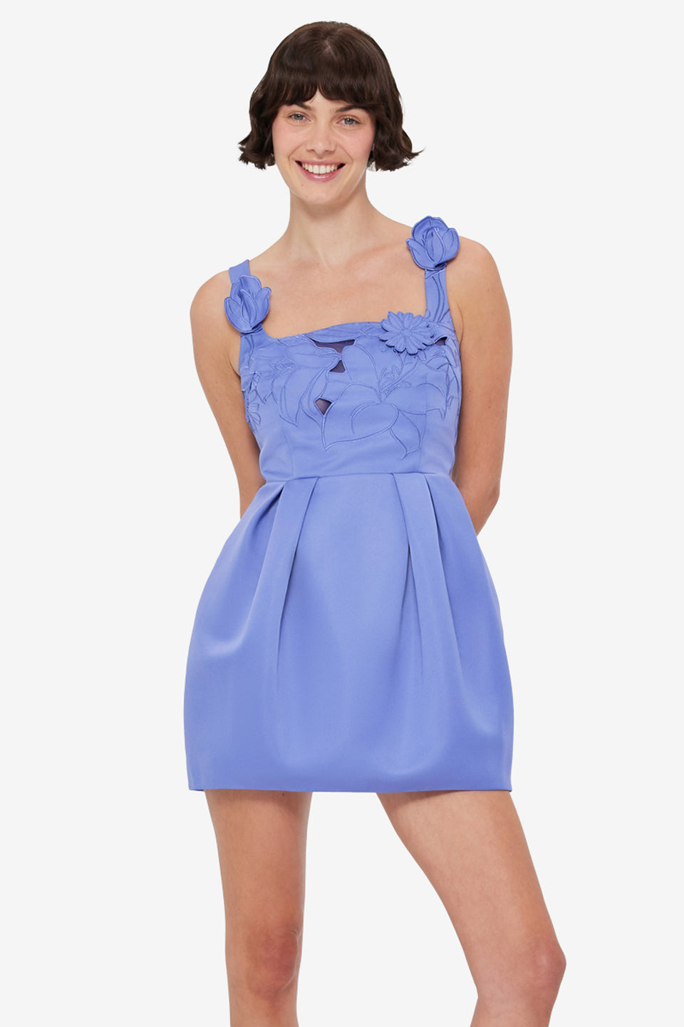 Piper Appliqué Bell Shape Mini Dress - Moonlight