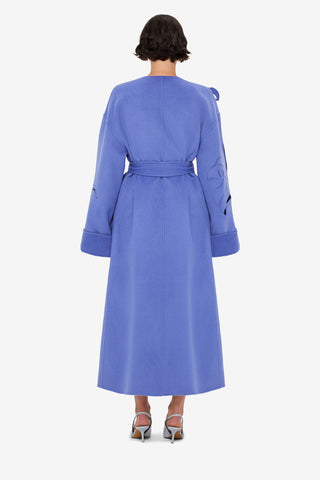 Celestine Appliqué Wool Coat - Moonlight