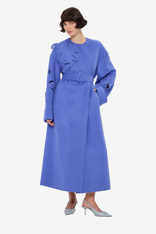 Celestine Appliqué Wool Coat - Moonlight