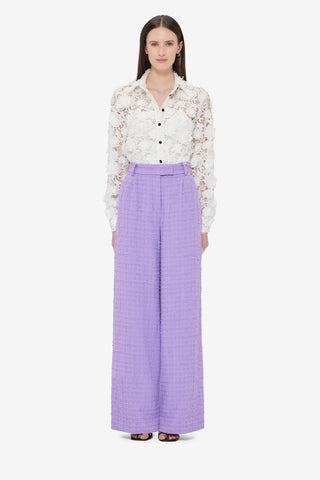 Elisha Tweed Wide Leg Pants - Violet