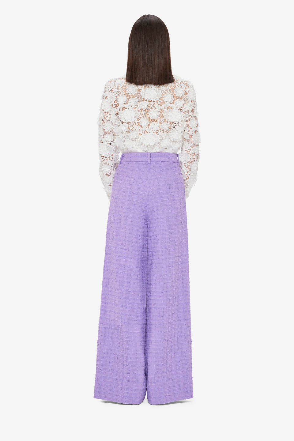 Elisha Tweed Wide Leg Pants - Violet