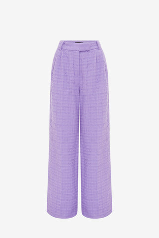 Exclusive LEO LIN Elisha Tweed Wide Leg Pants - Violet