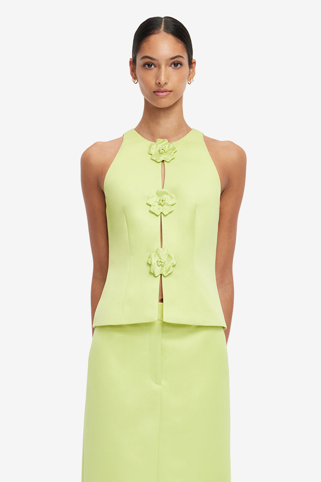 Amelia Petal Top - Chartreuse
