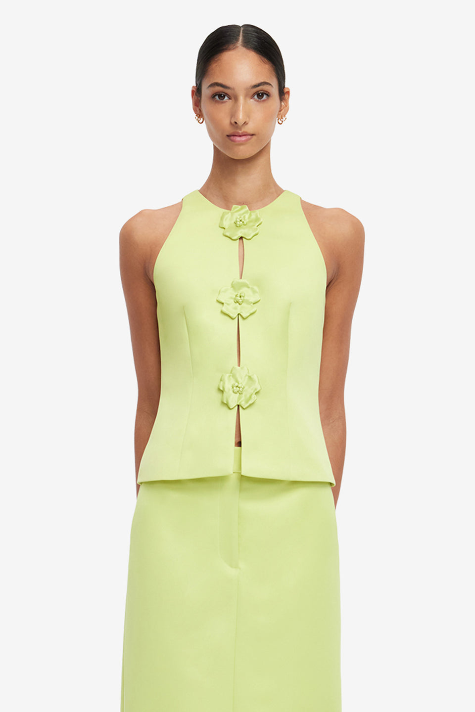 Amelia Petal Top - Chartreuse