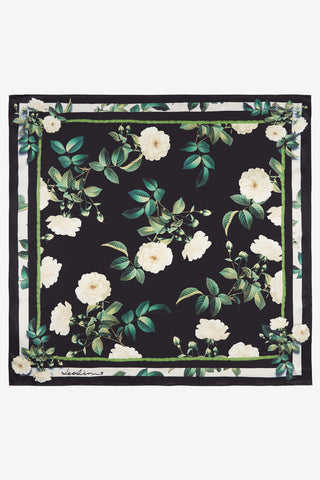 Exclusive LEO LIN Small Scarf - White Rose Print