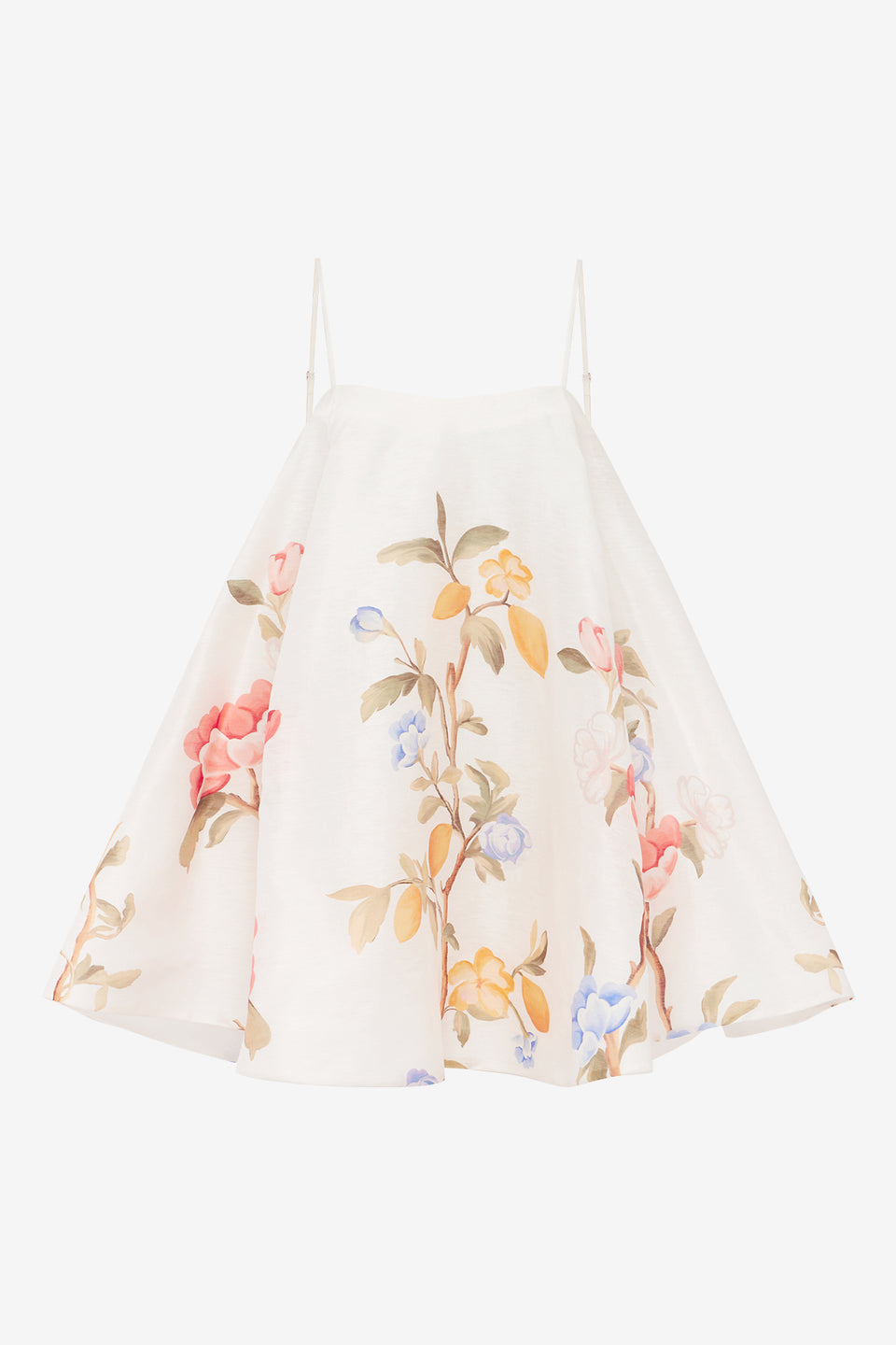 Exclusive LEO LIN Caitlin Mini Dress - Lemon Vine Print in Snow