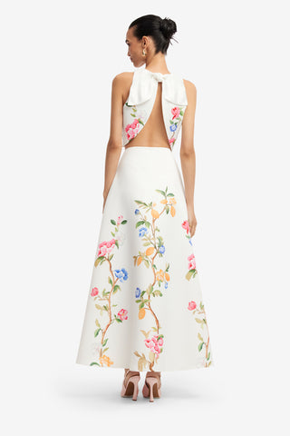 Clara Maxi Skirt - Lemon Vine Print in Snow Skirts