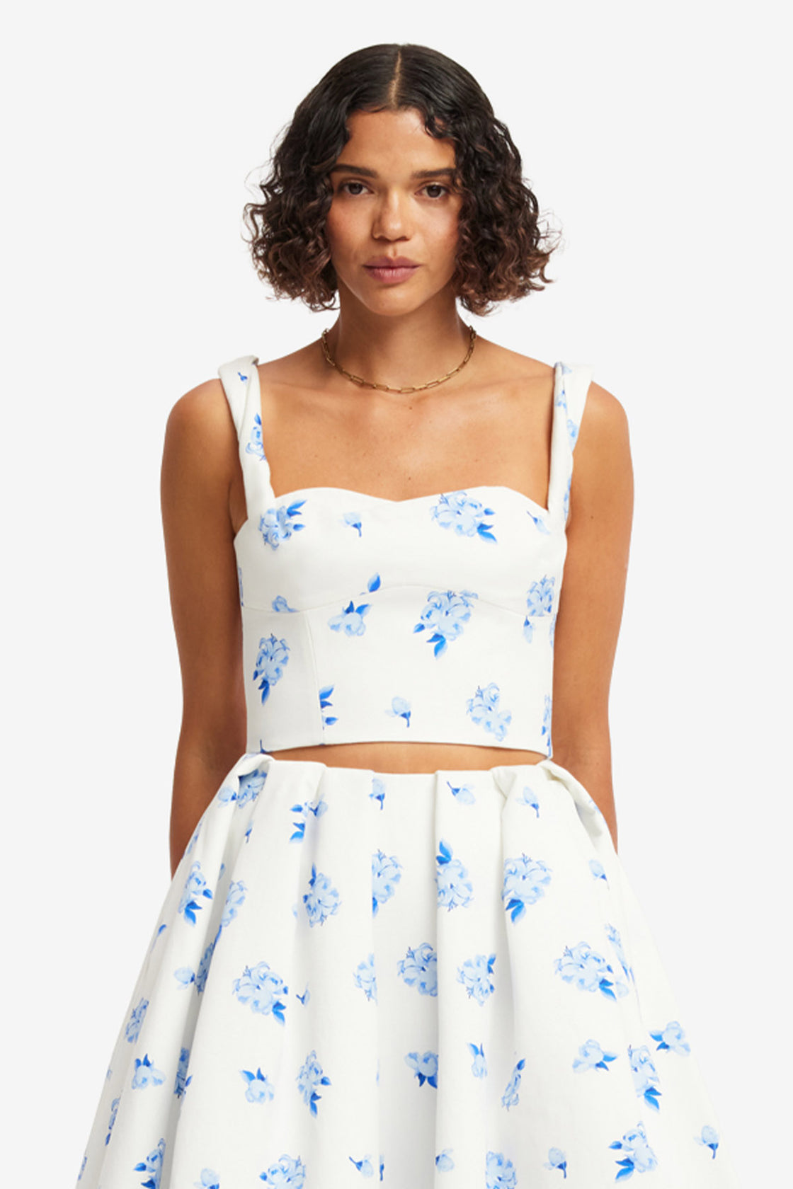 Exclusive LEO LIN Lexi Top - Ditsy Floral Print in Snow