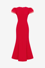 Sofia Puff Sleeve Maxi Dress - Vermilion Dress Maxi