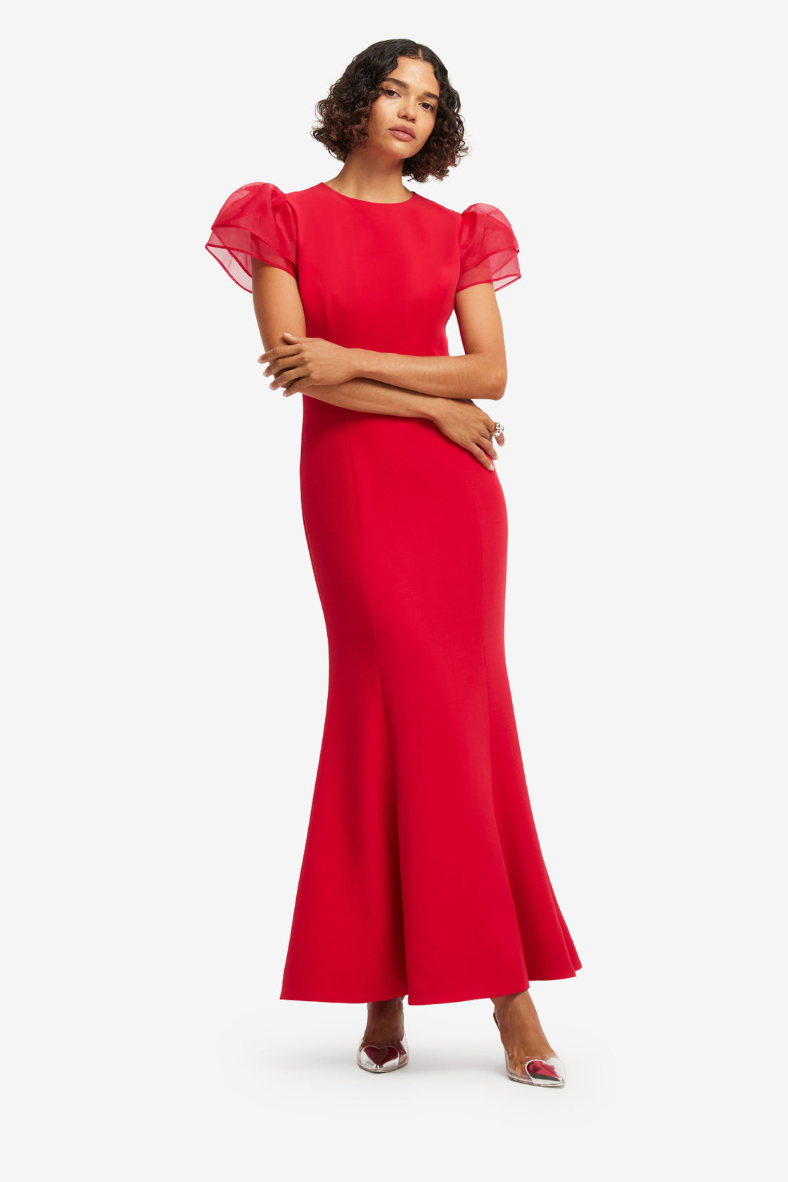Sofia Puff Sleeve Maxi Dress - Vermilion Dress Maxi