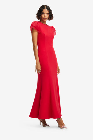 Sofia Puff Sleeve Maxi Dress - Vermilion Dress Maxi