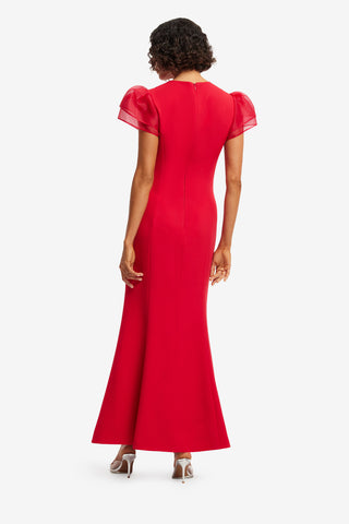 Sofia Puff Sleeve Maxi Dress - Vermilion Dress Maxi
