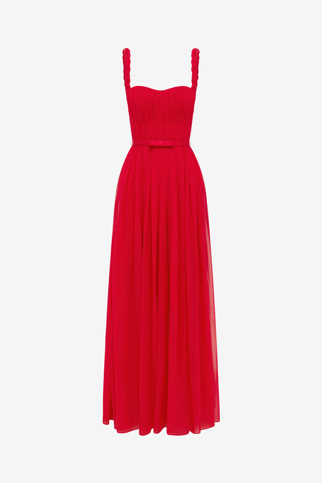 Angelina Ruffled Floor Length Dress - Vermilion Dress Maxi