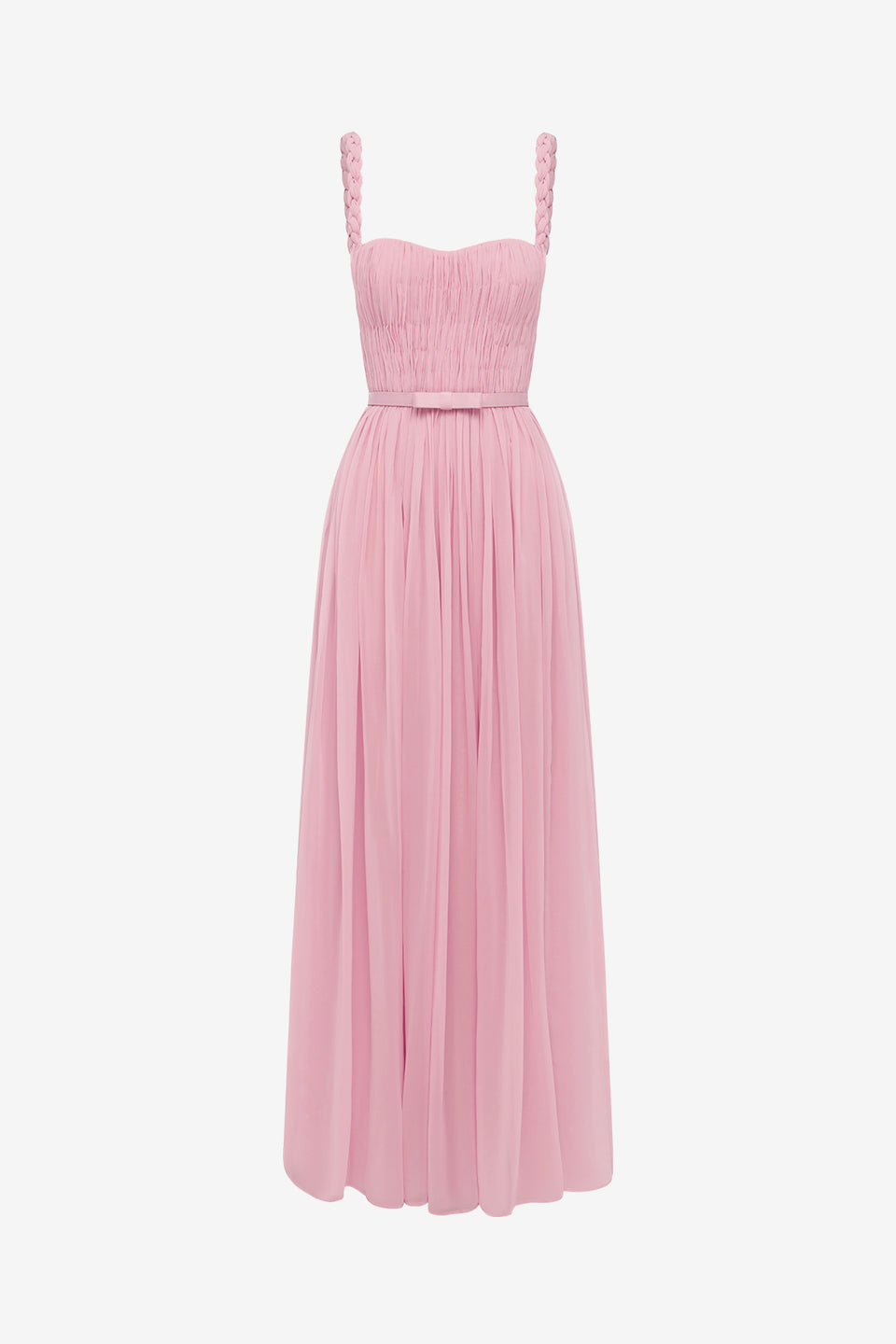 Exclusive LEO LIN Angelina Ruffled Floor Length Dress - Pastel Pink