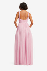Angelina Ruffled Floor Length Dress - Pastel Pink Dress Maxi