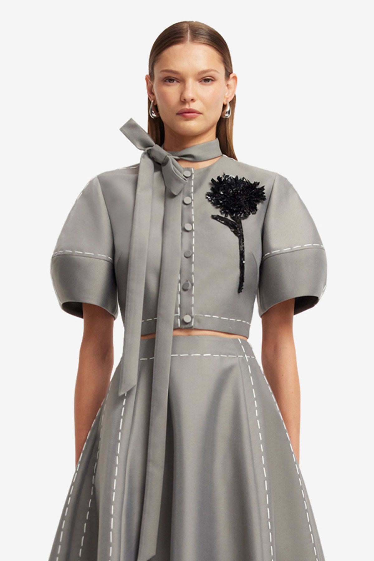 Molly Puff Sleeve Top - Steel – LEO LIN