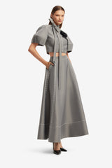 Molly Puff Sleeve Top - Steel Blouse/Shirts