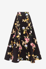 Elina Maxi Skirt - Lemon Vine Print in Ebony Skirts