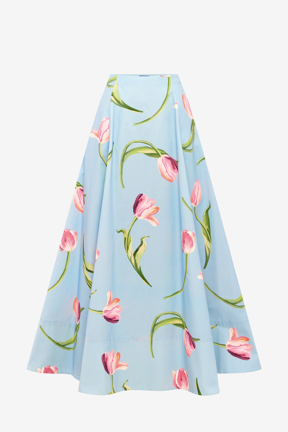 Exclusive LEO LIN Elina Maxi Skirt - Tulip Print in Blue
