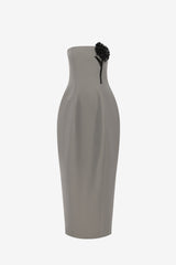 Jessica Cocoon Bustier Maxi Dress - Steel Dress Maxi