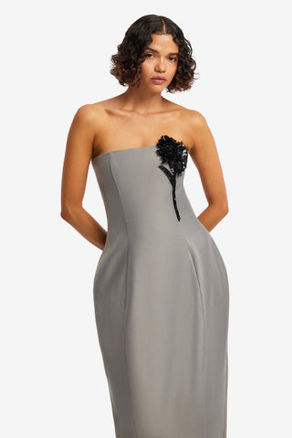 Jessica Cocoon Bustier Maxi Dress - Steel Dress Maxi
