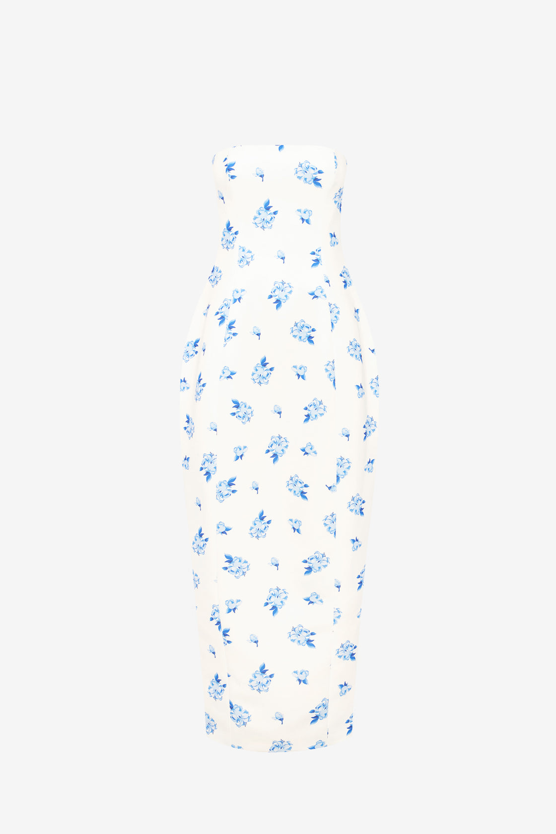 Exclusive LEO LIN Jessica Cocoon Bustier Maxi Dress - Ditsy Floral Print in Snow