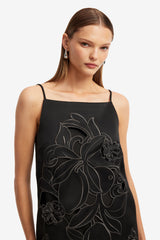 Leia Appliqué Mini Dress - Ebony Dress Mini