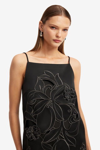 Exclusive LEO LIN Leia Applique Mini Dress - Ebony