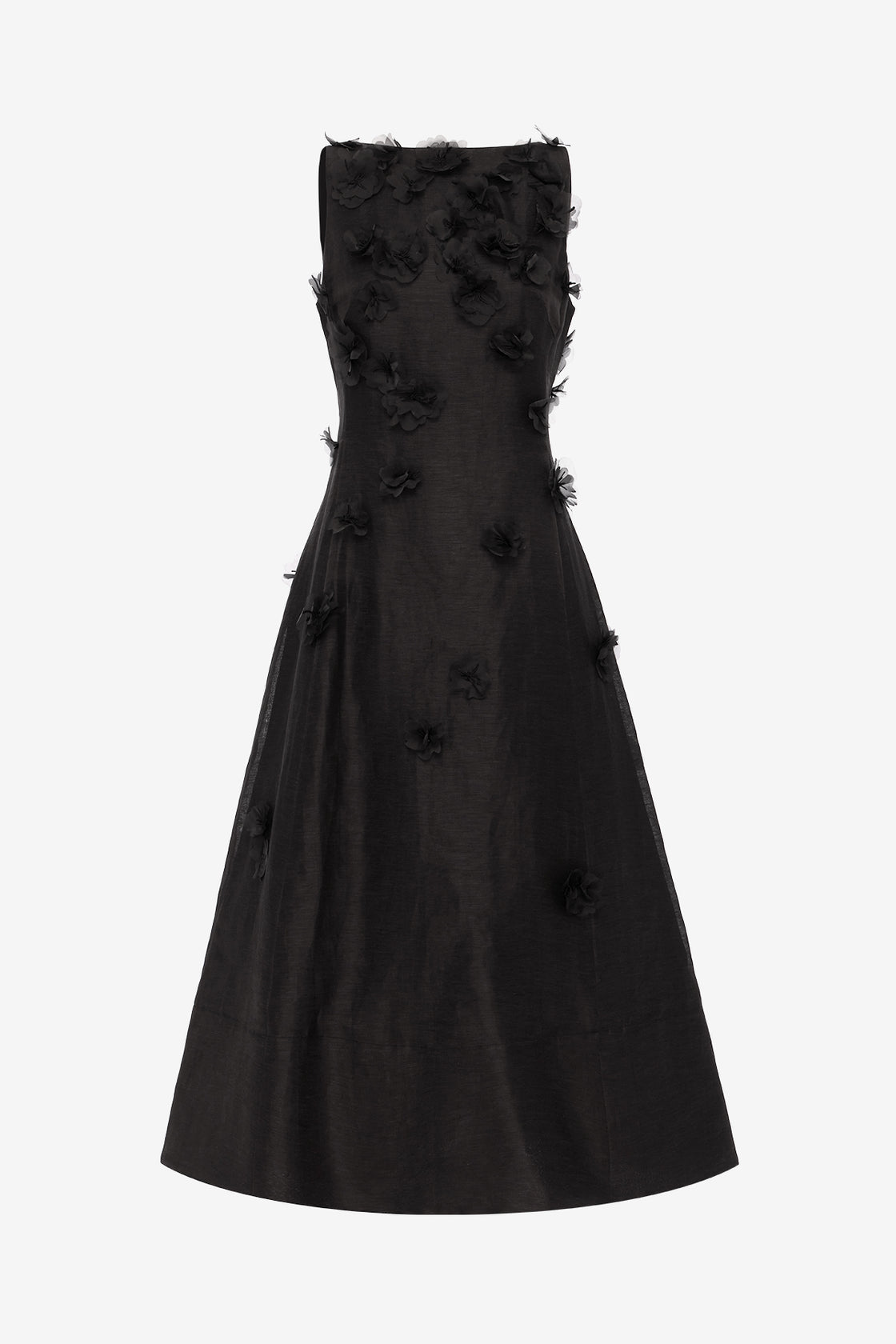 Exclusive LEO LIN Cleo Petal Sleeveless Midi Dress - Ebony