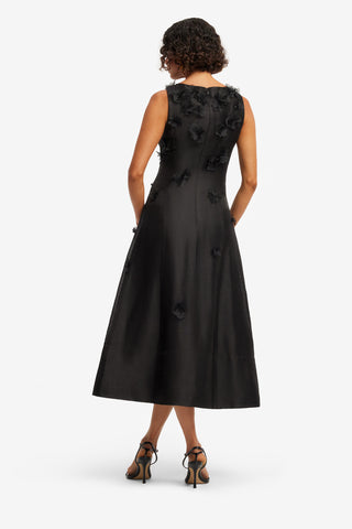 Exclusive LEO LIN Cleo Petal Sleeveless Midi Dress - Ebony