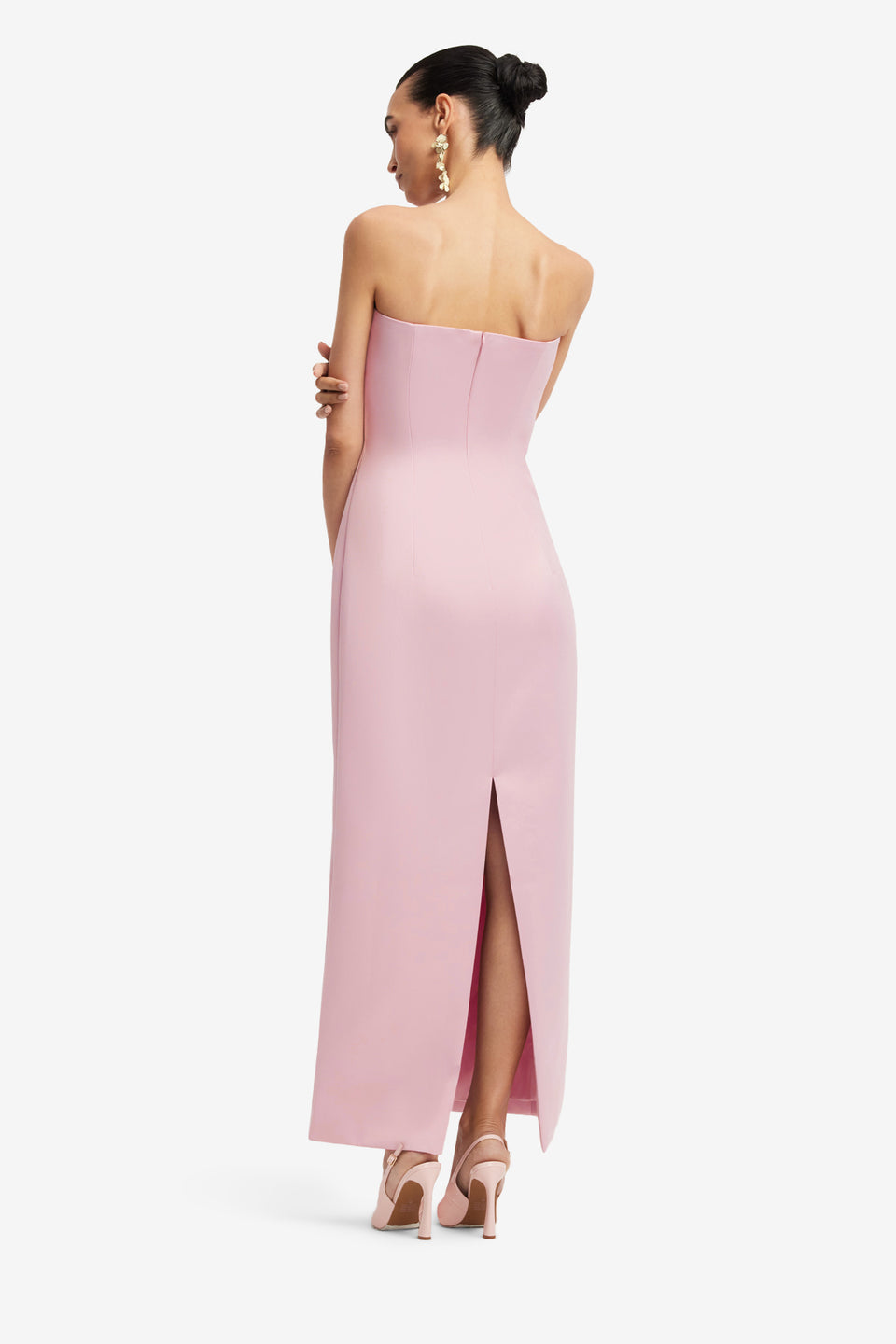 Exclusive LEO LIN Rayna Embroidered Bustier Maxi Dress - Bouquet Print in Pastel Pink