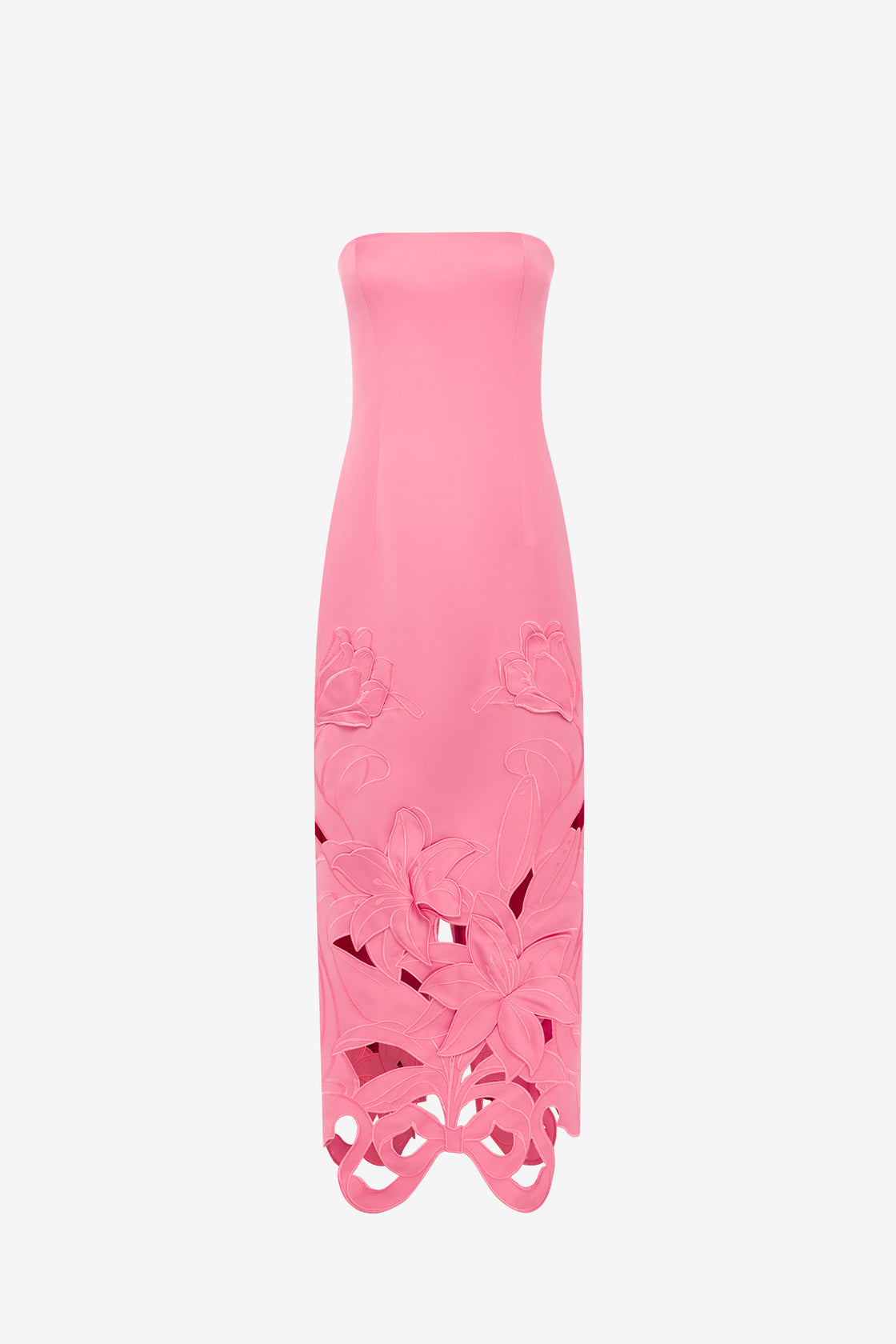 Exclusive LEO LIN Rayna Applique Bustier Maxi Dress - Lily in Fuchsia