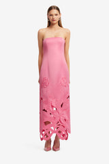 Rayna Appliqué Bustier Maxi Dress - Lily in Fuchsia Dress Maxi