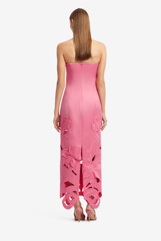 Exclusive LEO LIN Rayna Applique Bustier Maxi Dress - Lily in Fuchsia