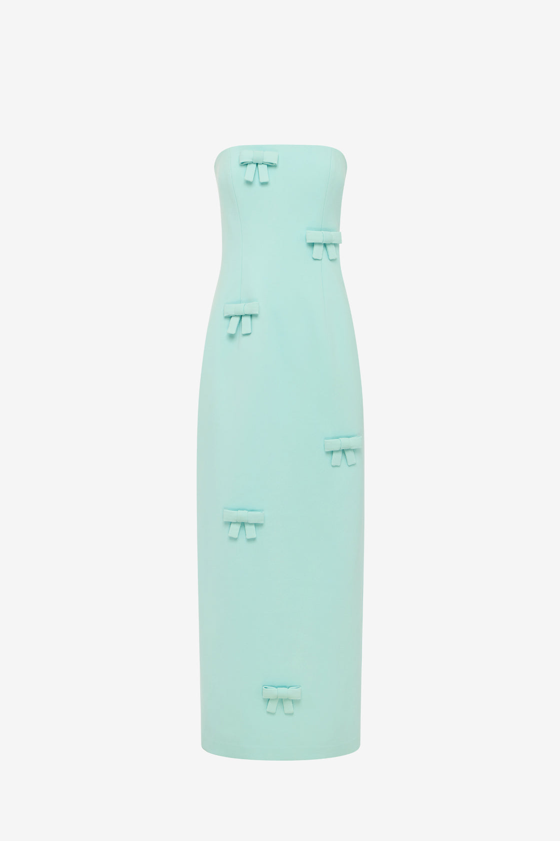 Exclusive LEO LIN Rayna Bow Bustier Maxi Dress - Pale Turquoise