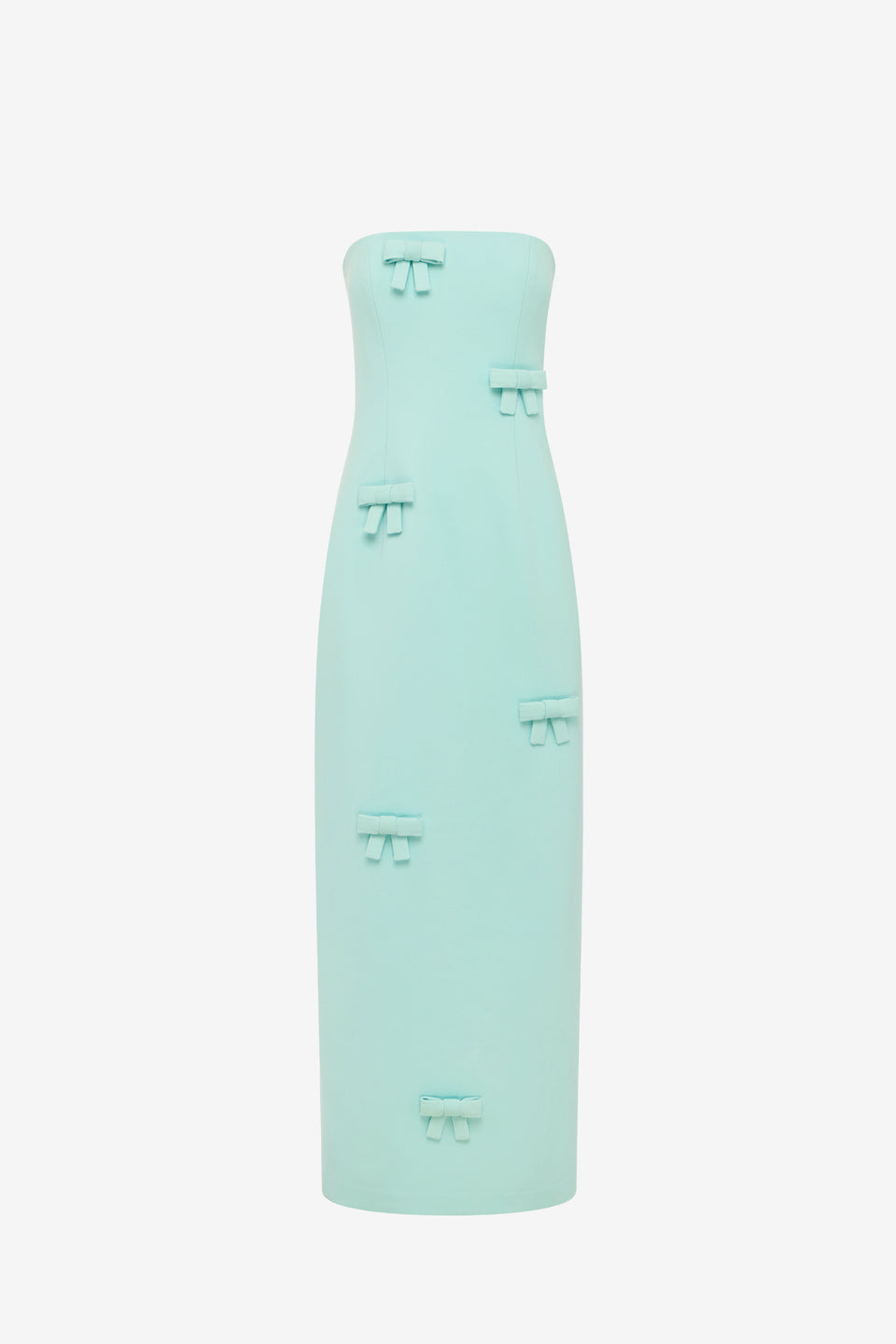 Exclusive LEO LIN Rayna Bow Bustier Maxi Dress - Pale Turquoise