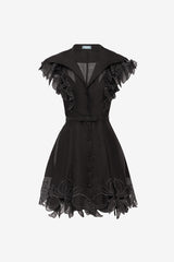 Isla Appliqué Mini Dress - Ebony Dress Mini