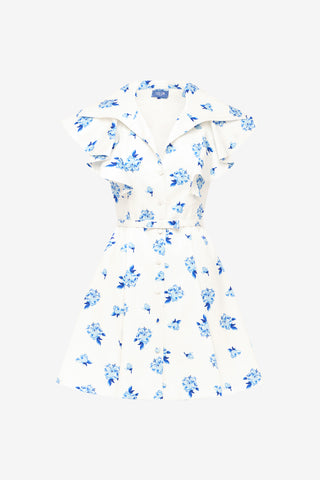 Isla Mini Dress - Ditsy Floral Print in Snow Dress Mini